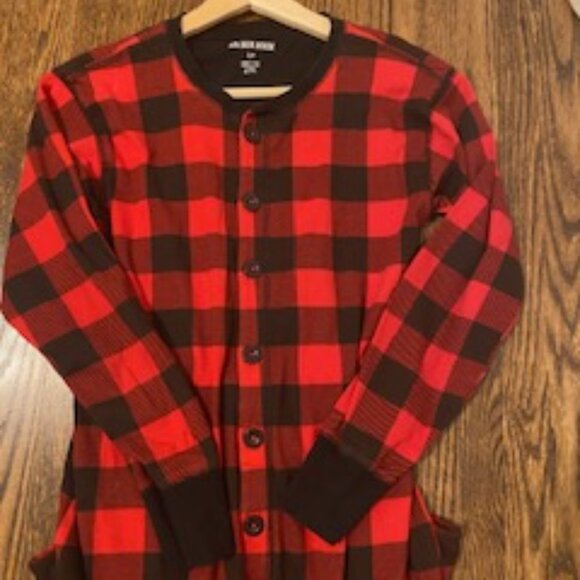 Clearout-LIke New Little Blue House by Hatley Union Suit Moose on Plaid sz S - Picture 7 of 11
